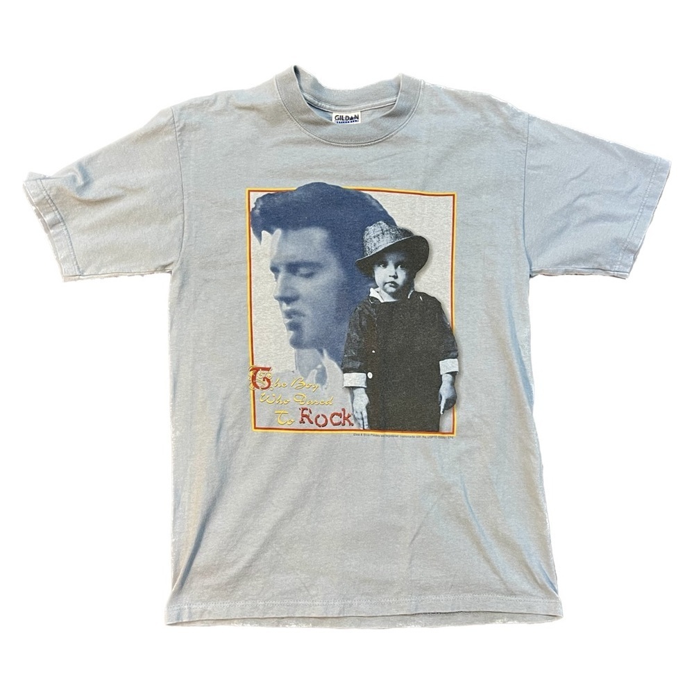 Vintage 2001 Elvis Presley Little Boy to Rock N Roll Legend T-Shirt Size Medium